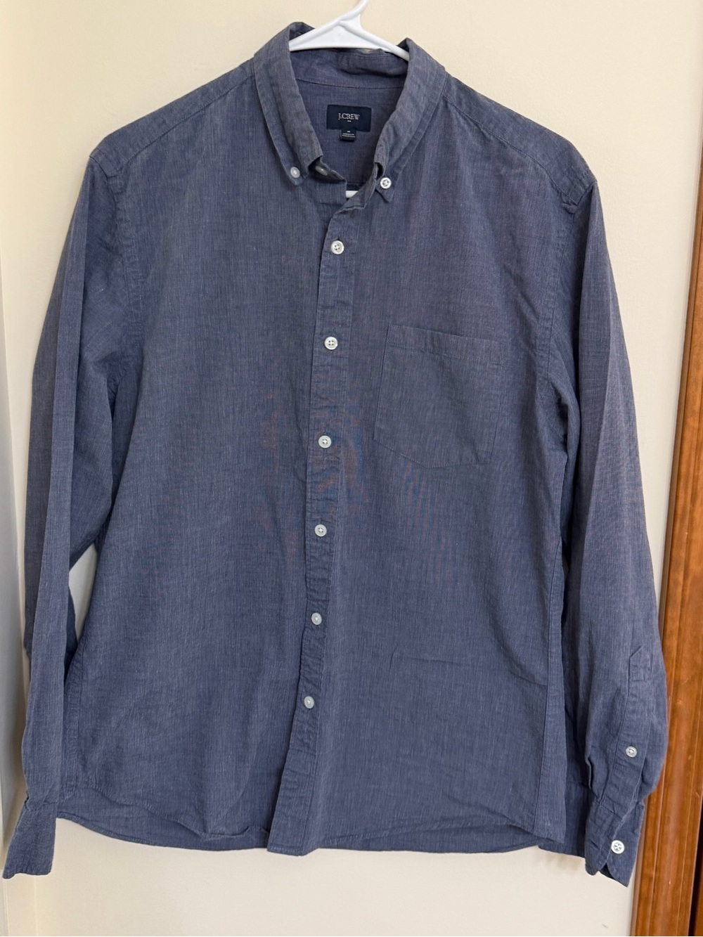 J. Crew Men's Button-Down Shirt in Charcoal Blue